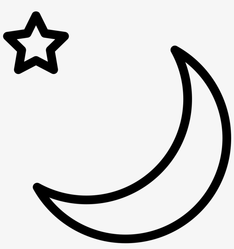 Moon And Star Outlines Svg Png Icon Free Download 7271 - Moon Outline Png, transparent png #5391644