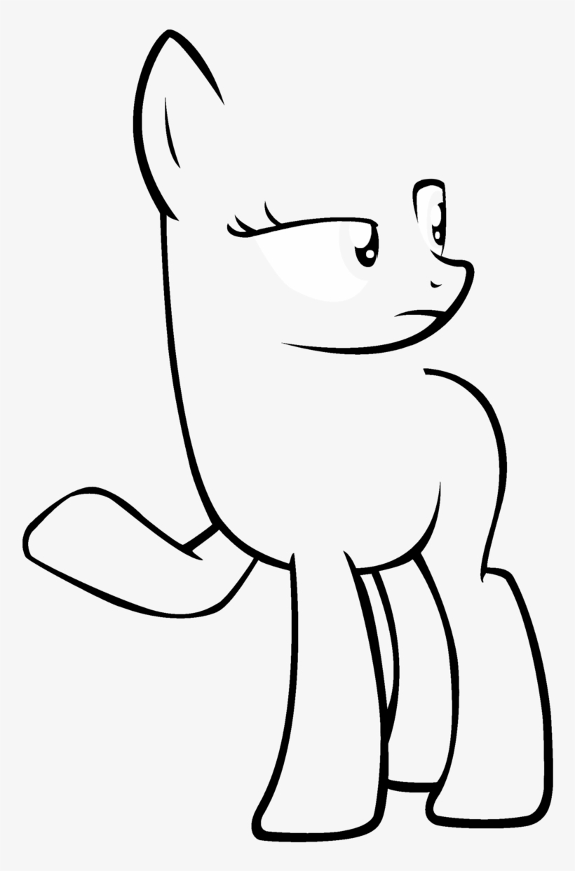 Earth Pony Standing Template 01 By Needmorefood-d4kuyw9 - Coloring Pages For Kids, transparent png #5391728