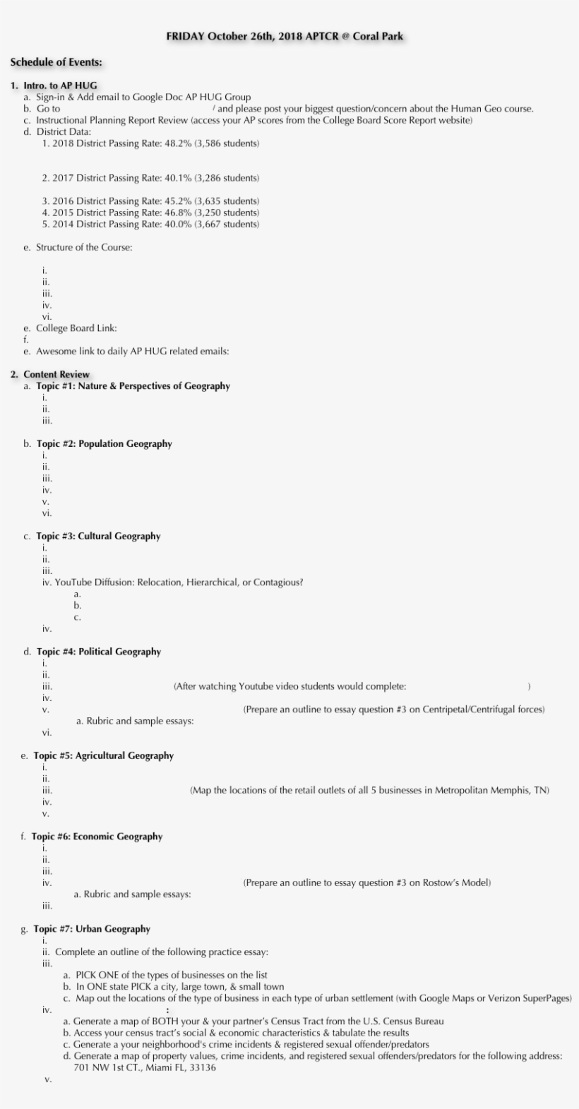 Friday October 26th, 2018 Aptcr @ Coral Park Schedule - Document, transparent png #5392010