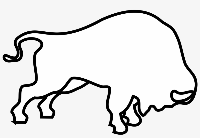Black Outline Of Bison, transparent png #5392076