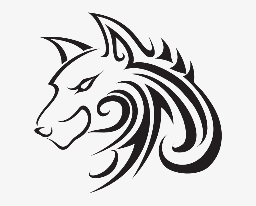 Simple Wolf Tattoo - Dessin De Tête De Loup - Free Transparent PNG Download  - PNGkey