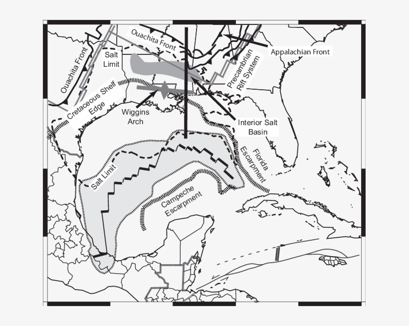 Tectonic Map Of The Central U - Coastal Plain, transparent png #5392330