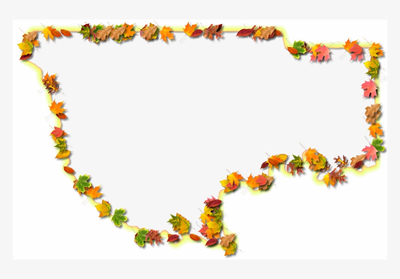 A Yellow And Orange Outline Map Of Wakulla With Fall - Floral Design, transparent png #5392796