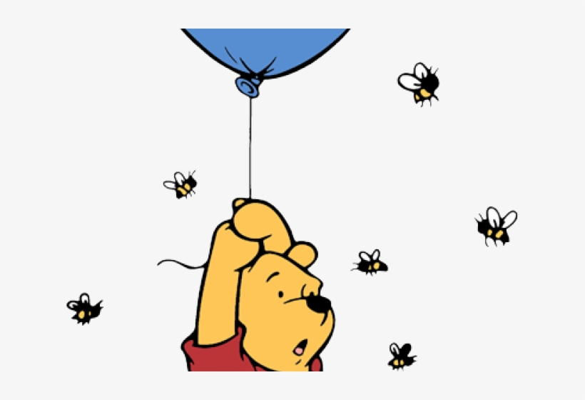 Winnie The Pooh Clipart Balloon Outline - Winnie The Pooh With Balloon, transparent png #5393040