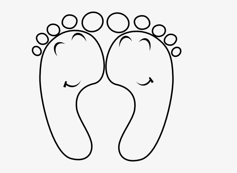Feet - Outline - Clip - Art - Coloring Foot, transparent png #5393350