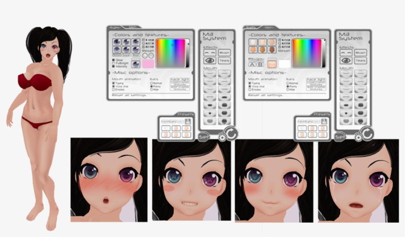 Eyes, Mouth, Expression, Eyebrows, Blush, Skin Hud - Cartoon, transparent png #5394314