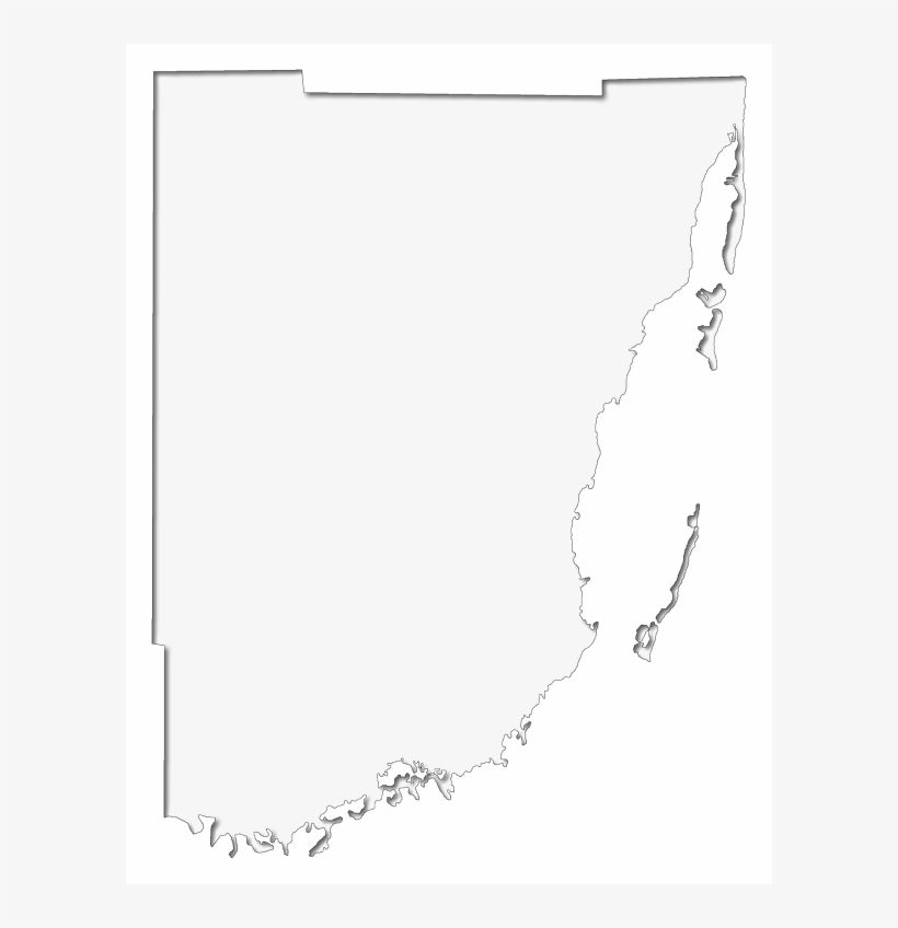 Outline Map Of Miami Dade With An Inner Shadow, Producing - Miami Dade County Outline, transparent png #5396153