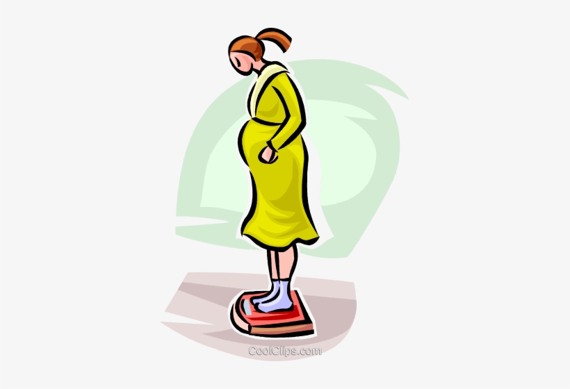 Pregnant Woman On A Scale Royalty Free Vector Clip - Clip Art, transparent png #540279