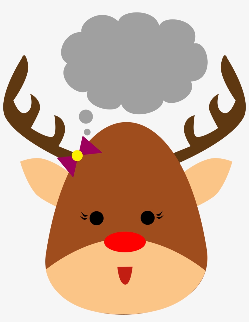 Reindeer Animal Antler Xmas Cloud 851225 - กวาง เร น เดีย ร์ การ์ตูน น่า รัก, transparent png #540694