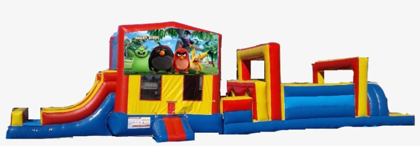 2 Lanes Combo Jumper Obstacle Game Angry Birds $350/day - Inflatable, transparent png #540910