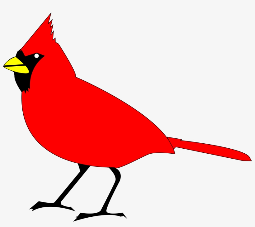 Collection Of Red Bird Clipart Black And White High - Cardinal Clipart, transparent png #540911