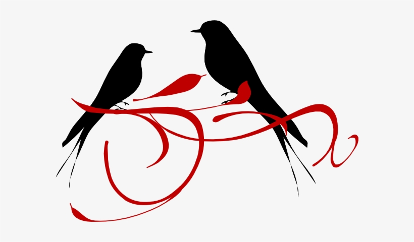 Love Birds Red Clip Art - Red Love Birds Clipart, transparent png #541019