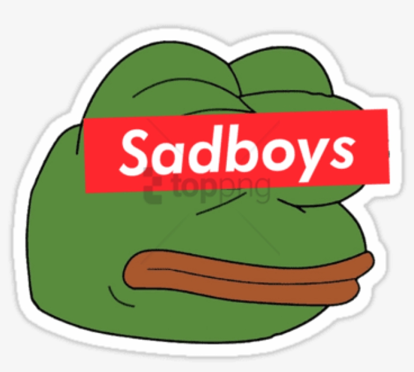 Banner Stock Rare Sadboy Stickers Pinterest - Sad Frog Square Sticker 3" X 3", transparent png #541022