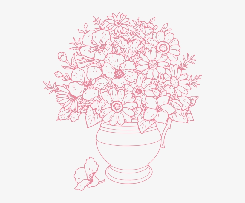 Bouquet Of Flowers Clip Art At Clker - Bouquet Of Flowers Outline, transparent png #541624