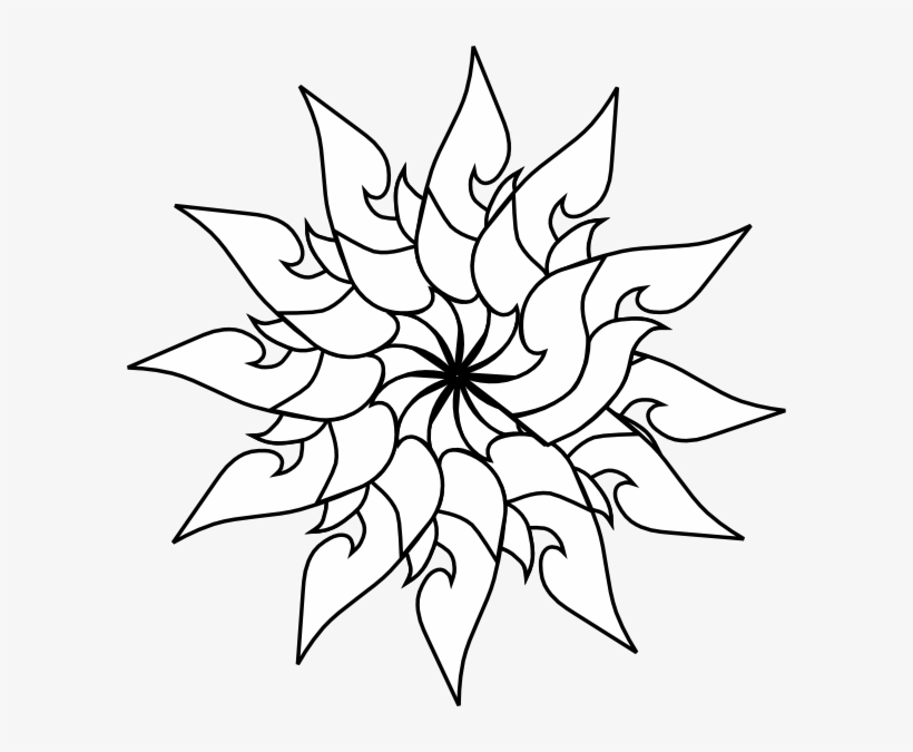 Flower - Outline - Clipart - Adult Coloring Book: Therapeutic Creativity, transparent png #541851