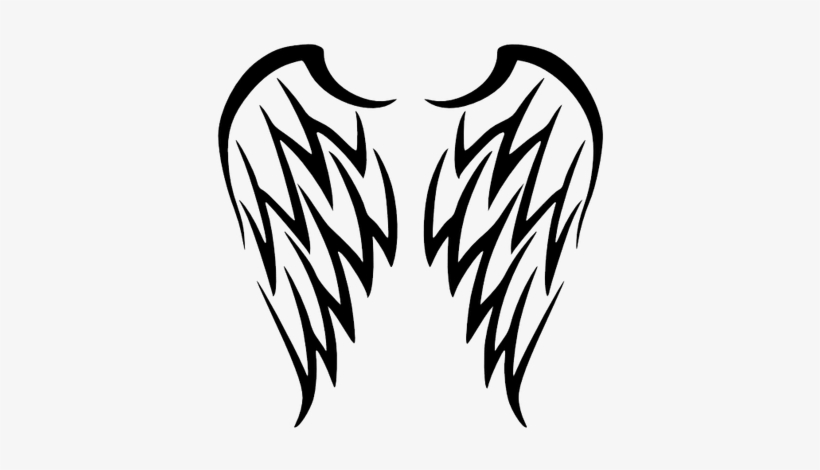 Wing Tattoo Simple - Tribal Angel Wings Tattoo, transparent png #542781