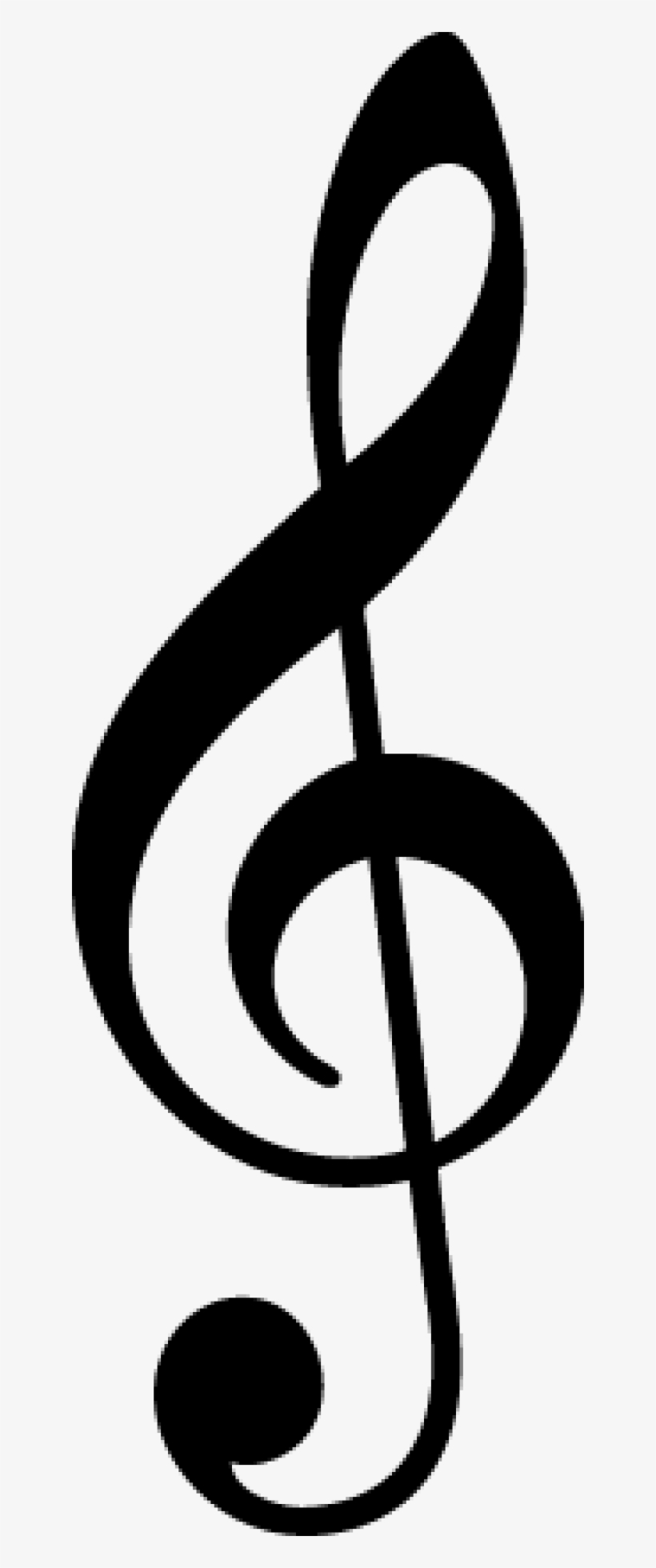 Black Treble Clef Tattoo Stencil - Treble Clef, transparent png #542864