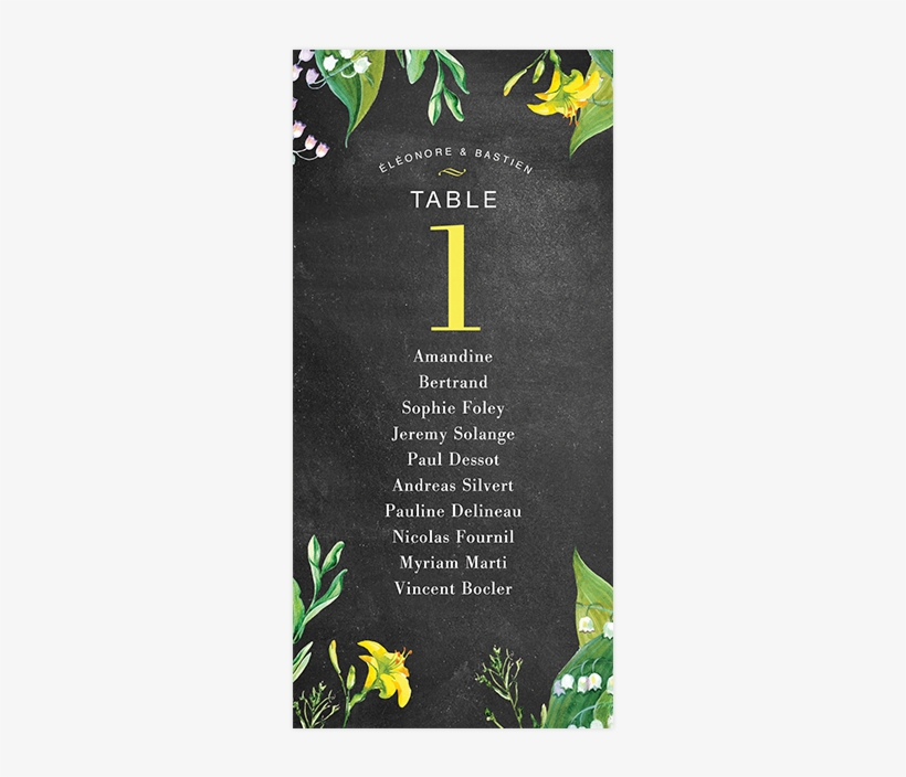 Bouquet Plan De Table Carte Jaune Champetre Front - Marriage, transparent png #543391