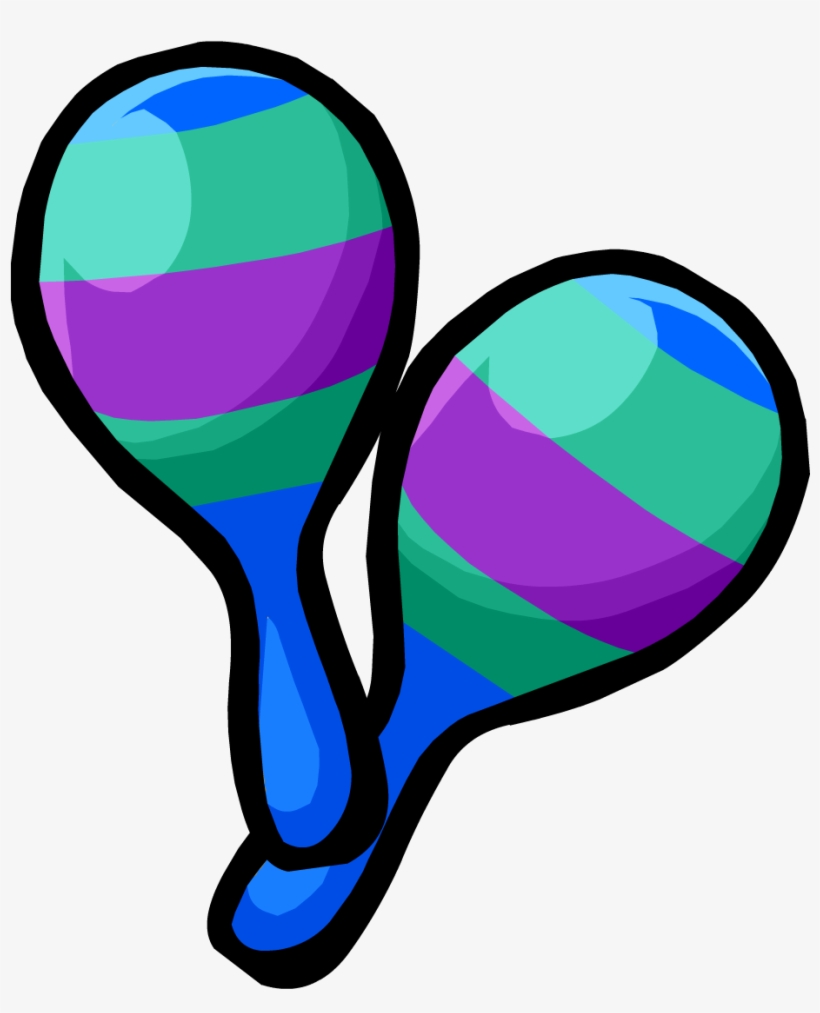 Green And Blue Maracas - Club Penguin Maracas, transparent png #543711