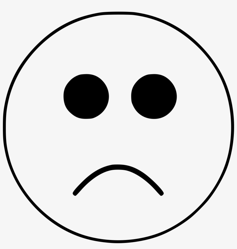 Clipart Smiley Emoji Face And Big Image - Black And White Sad Smiley Face Emoji, transparent png #543791