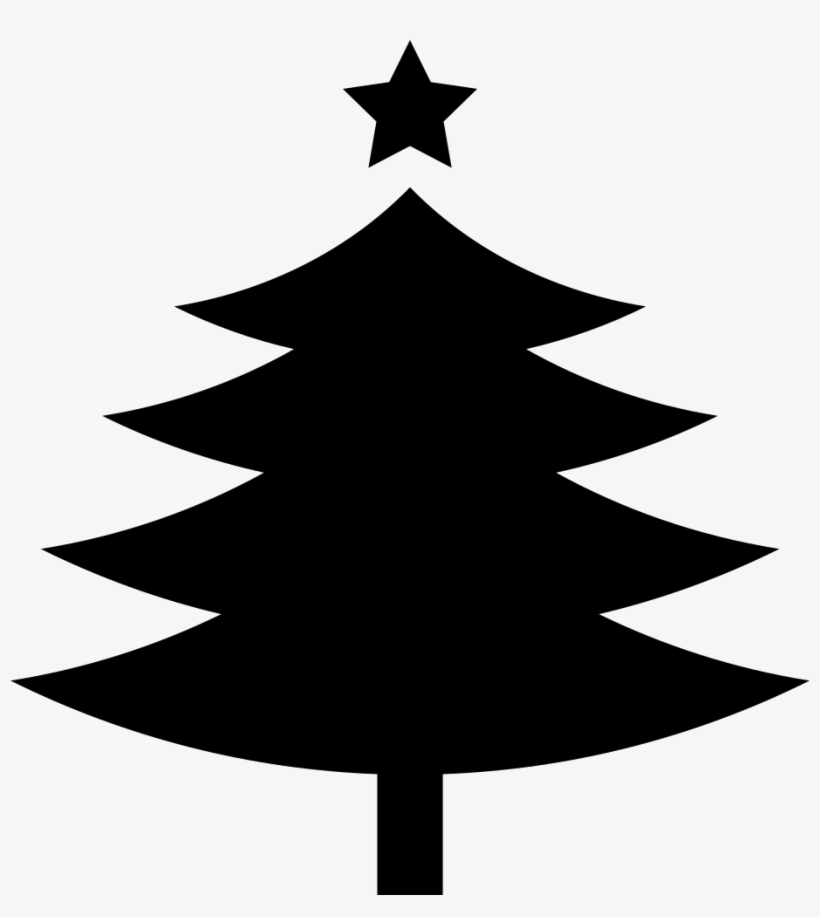 Christmas Tree With A Fivepointed Star On Top Comments - Black Christmas Tree Shape, transparent png #543901