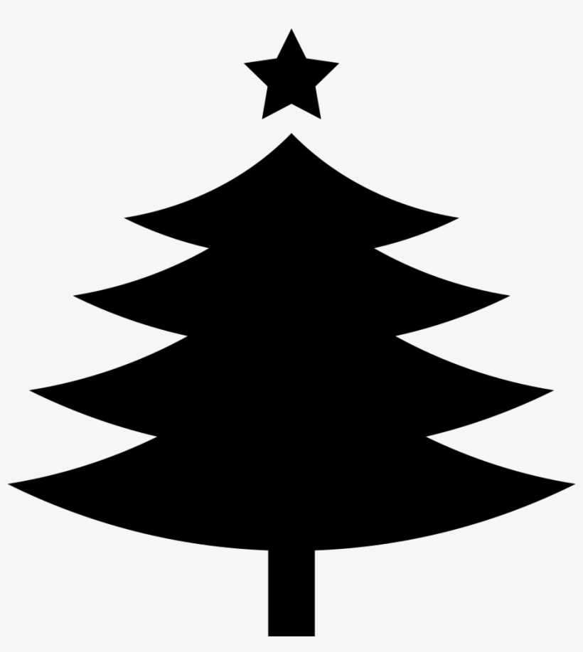 Christmas Tree With A Fivepointed Star On Top Comments - Black Christmas Tree Shape, transparent png #543901