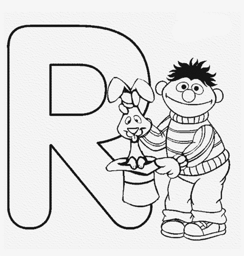 Sesame Street Numbers Coloring Pages With Good Sign - Sesame Street Abc Colouring Pages Letter R, transparent png #545313
