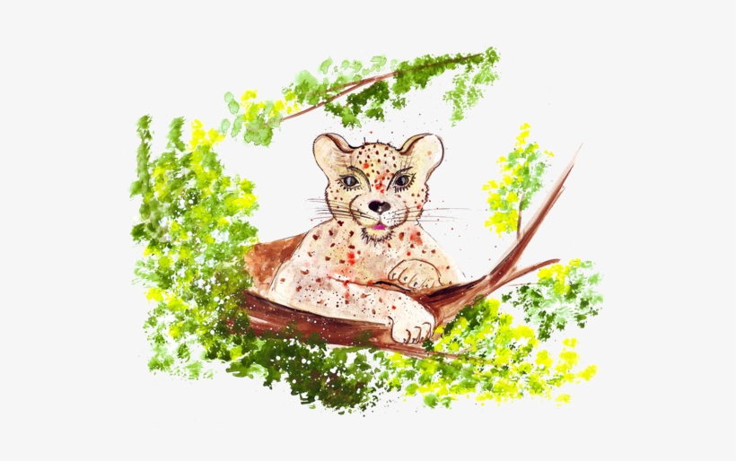Hand Drawing A Watercolor A Cheetah - Drawing, transparent png #545685