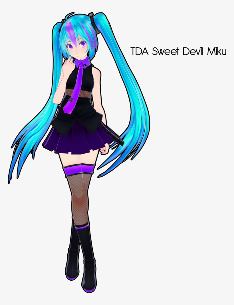 Tda Sweet Devil Miku Dl By Xoriu Boot Socks, Hatsune - Sweet Devil Miku Mmd, transparent png #545838