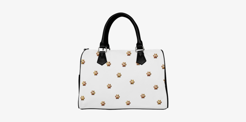 Tiger Paw Boston Handbag - Skull Gray And Red Roses Boston Handbag, transparent png #546040