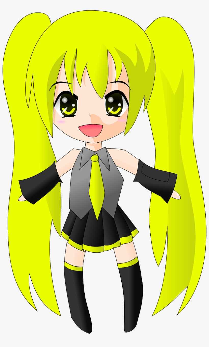 Hatsune Miku As A Blonde - Manga Clip Art, transparent png #546327