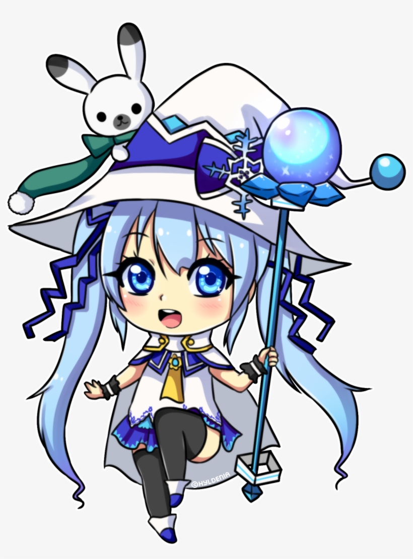 Graphic Freeuse Stock By Hyldenia On Deviantart - Snow Miku 2014 Chibi, transparent png #546549