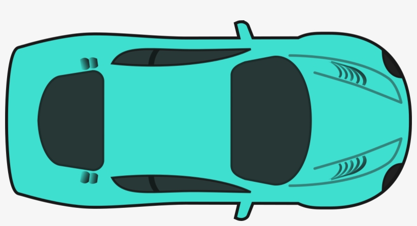 Turquois Racing Car - Race Car Top Down Clip Art, transparent png #546646