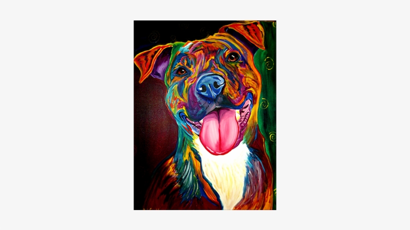 Pibble - Colorful Pitbull Art, transparent png #546872