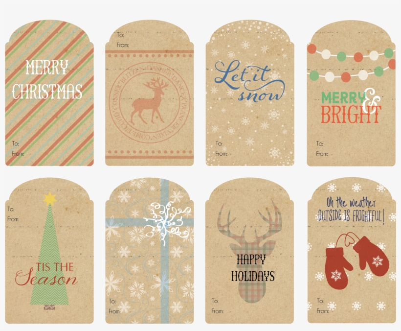 Christmas Gift Tags Png Banner Black And White Download - Vintage Christmas Gift Tags Printable, transparent png #547623