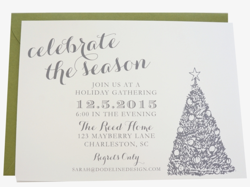 Christmas Party Invitation Classic And Elegant Design - Christmas Tree, transparent png #547647