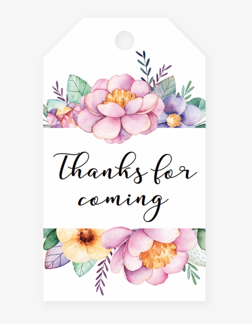 Pink Floral Tag Printable By Littlesizzle - Watercolor Flower Frame, transparent png #548607