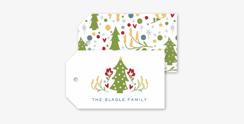 Folk Christmas Tree Gift Tags - Christmas Tree Gift Tags, transparent png #549438