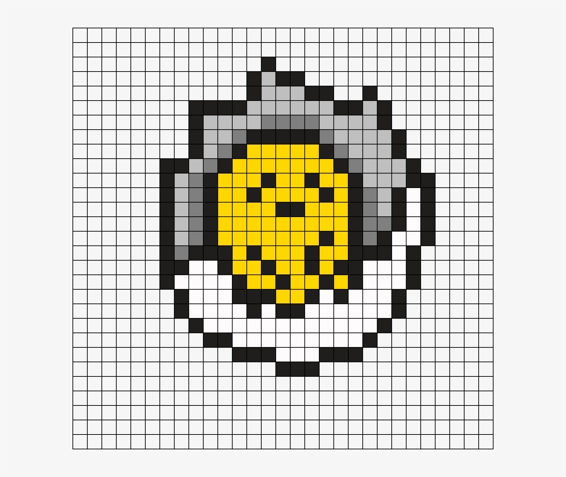 Kawaii Gudetama In Shell - Sailor Moon Brooch Perler Beads, transparent png #5400605