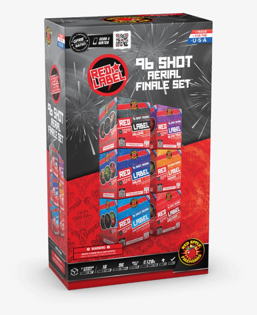 Red Label 96 Shot Standard Aerial Finale Set - Johnnie Walker, transparent png #5401137