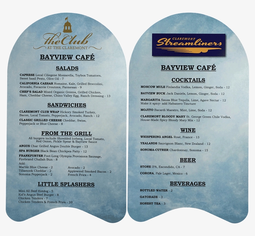 Streamliners Custom Shaped Menu - Printing, transparent png #5401375