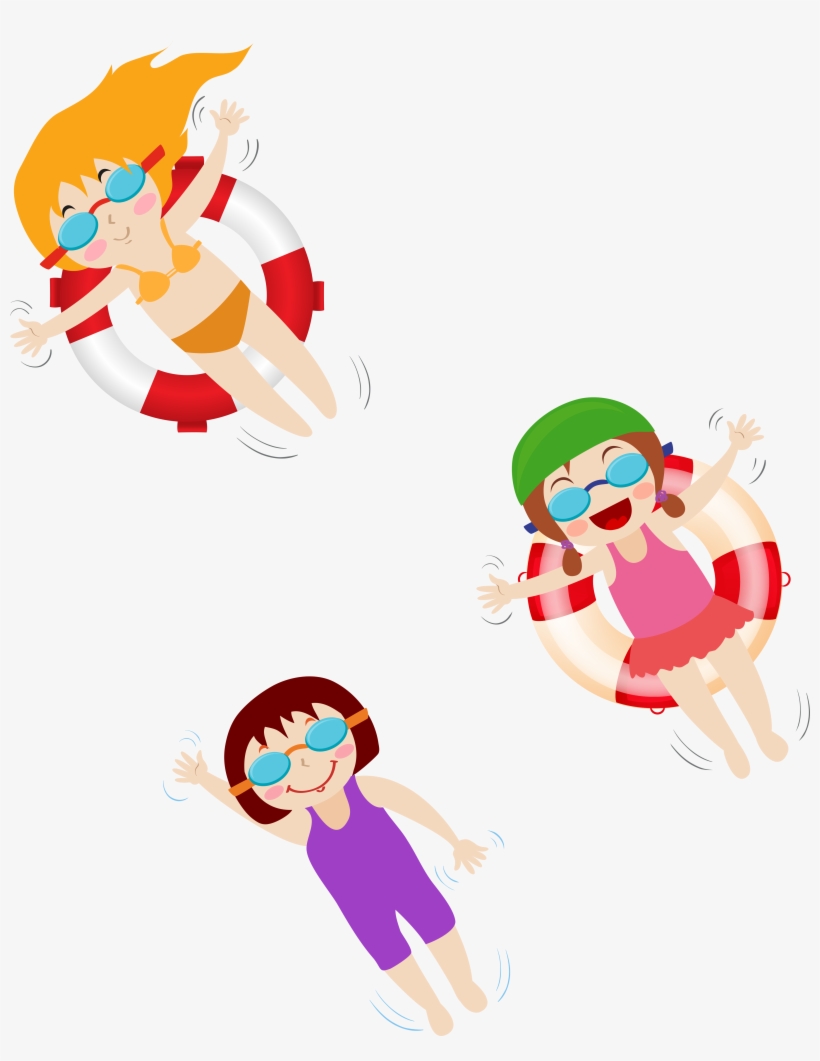 Hand Drawn Cartoon Girl Vacation Decoration Vector, transparent png #5401787