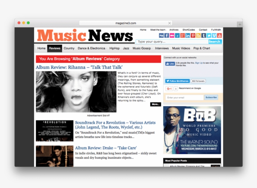 Musicnews Wordpress Magazine Theme - Talk That Talk Album Cover, transparent png #5403472