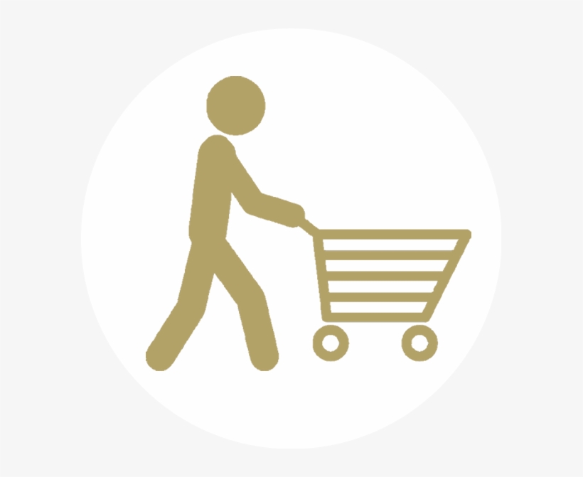 High-traffic Areas - Shopping Cart Clipart With Person, transparent png #5405516