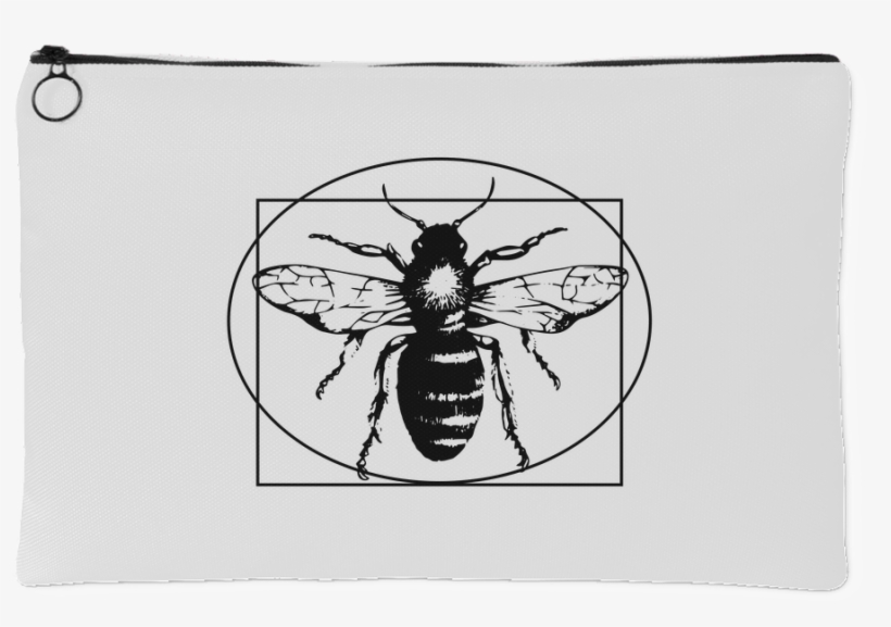 Vitruvian Bee Zipper Pouch - Bee Cufflinks Gift , Birthdays, transparent png #5407550