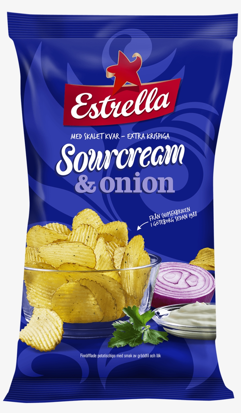 Sourcream & Onion Chips Från Estrella - Estrella Sour Cream & Onion Chips (175g), transparent png #5409095