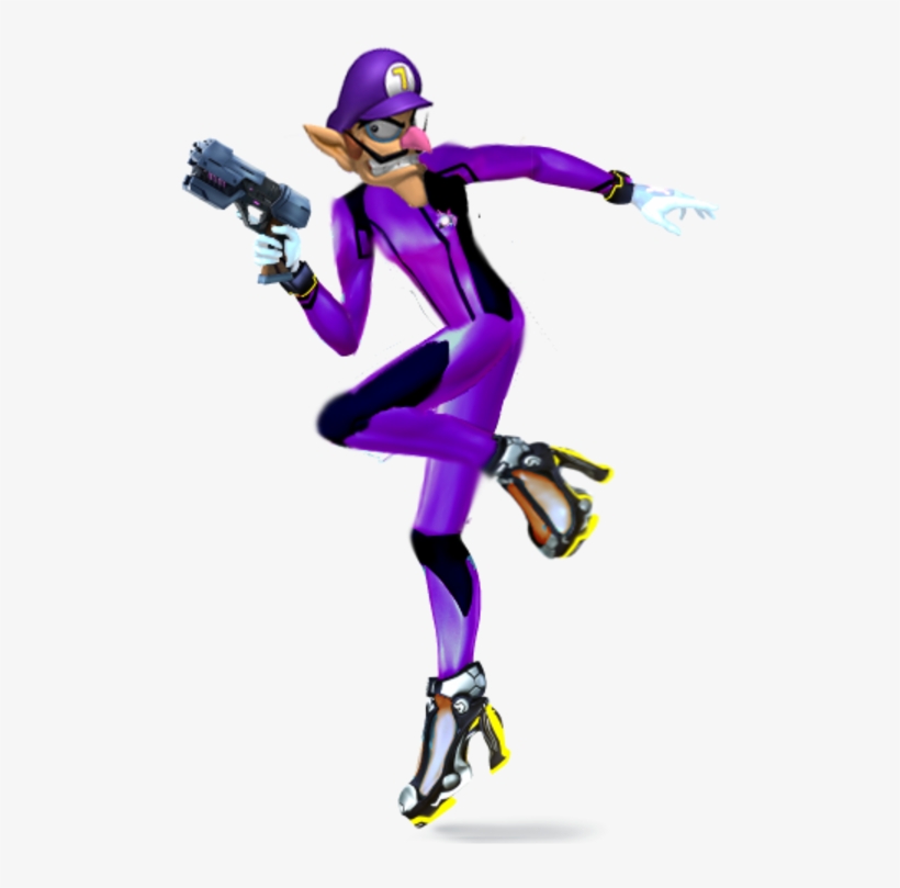 Waluigi Zero Suit Samus, transparent png #5409841