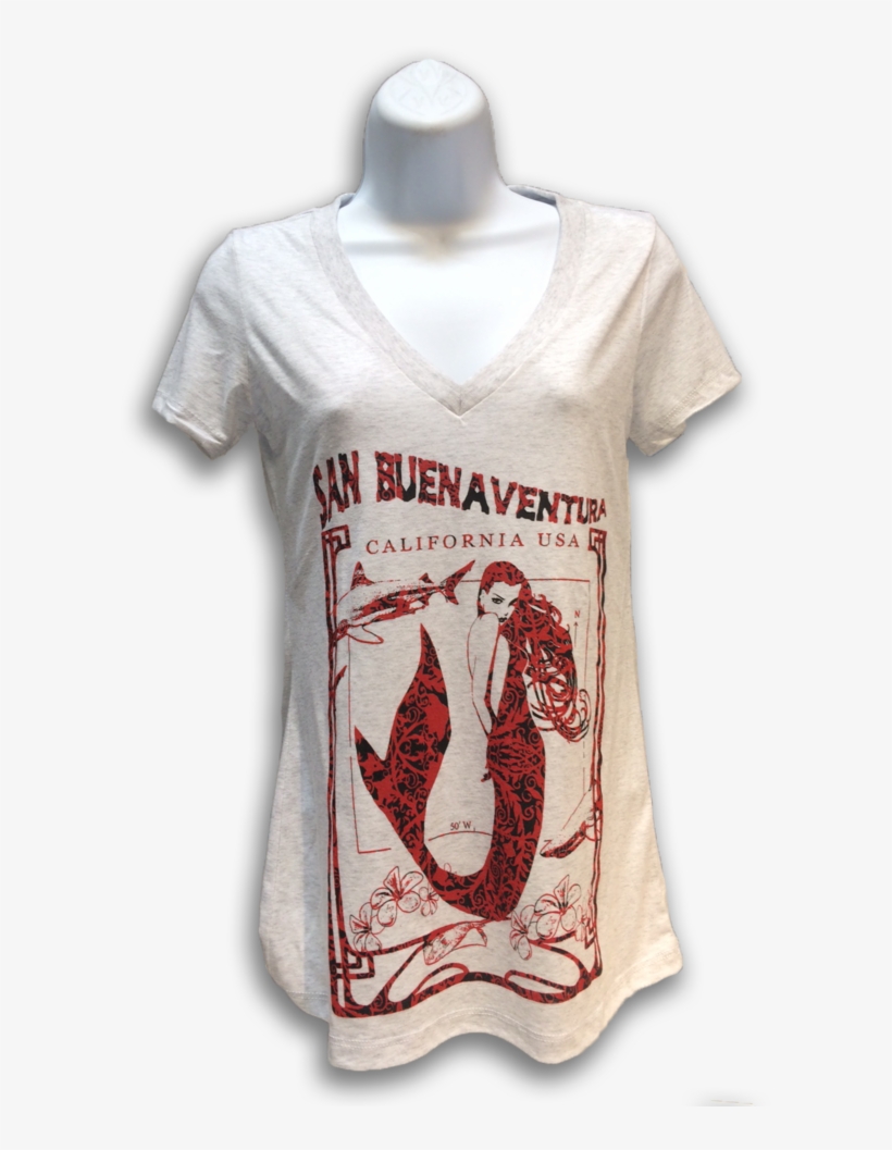 San Buenaventura Mermaid T Shirt - San Buenaventura Sirène Tri-blend Dolman - Vintage, transparent png #5410181