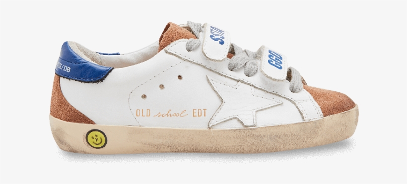 White & Brown Old School Sneakers, transparent png #5412614