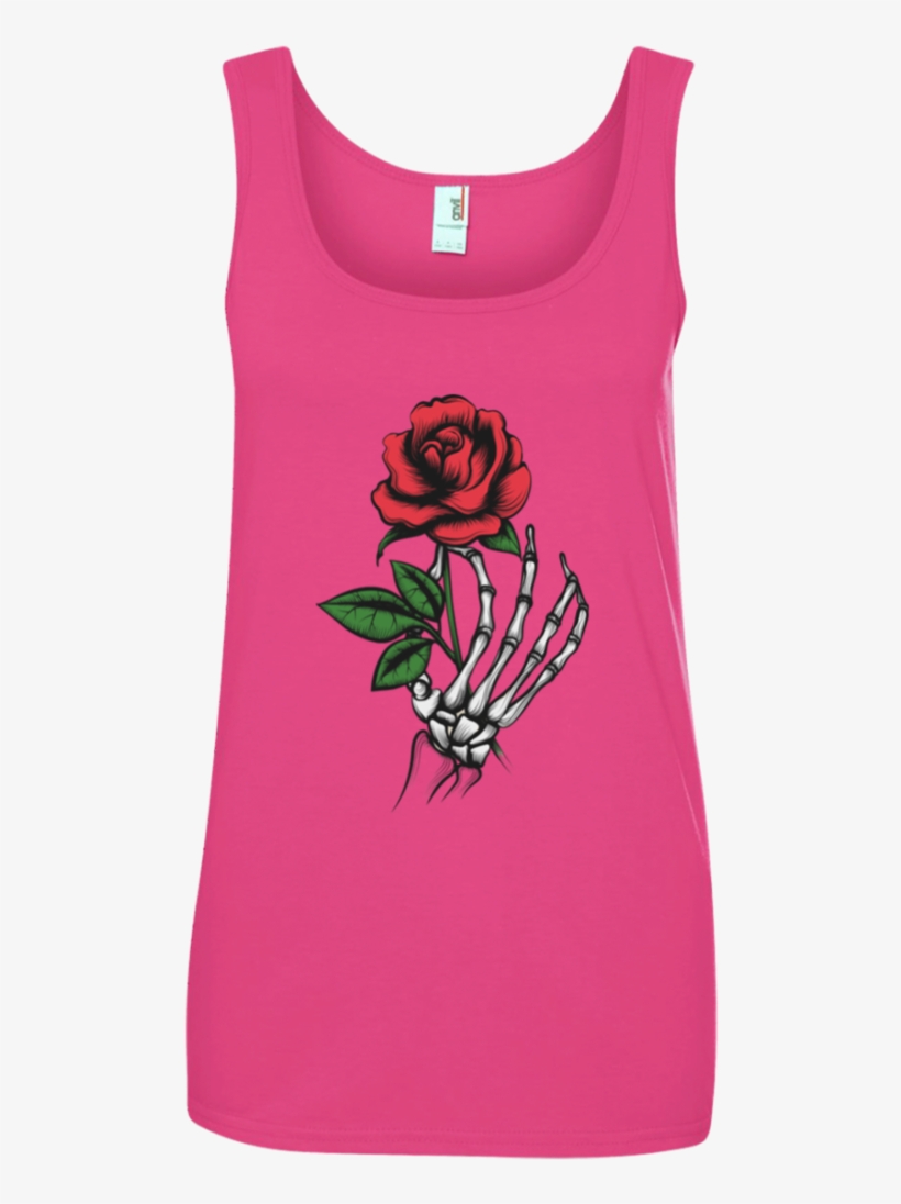 Skeleton Hand Rose Ladies' 100% Ringspun Cotton Tank - Queens Are Born On January 25, transparent png #5414528